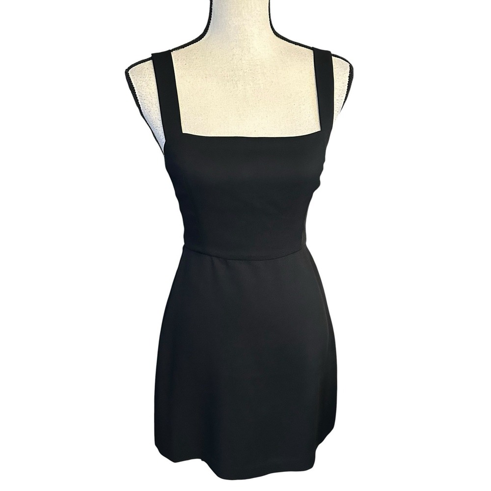 Aritzia Wilfred Aperature Tie-Back Black Noir Mini Dress Size 4‎ - Picture 2 of 14